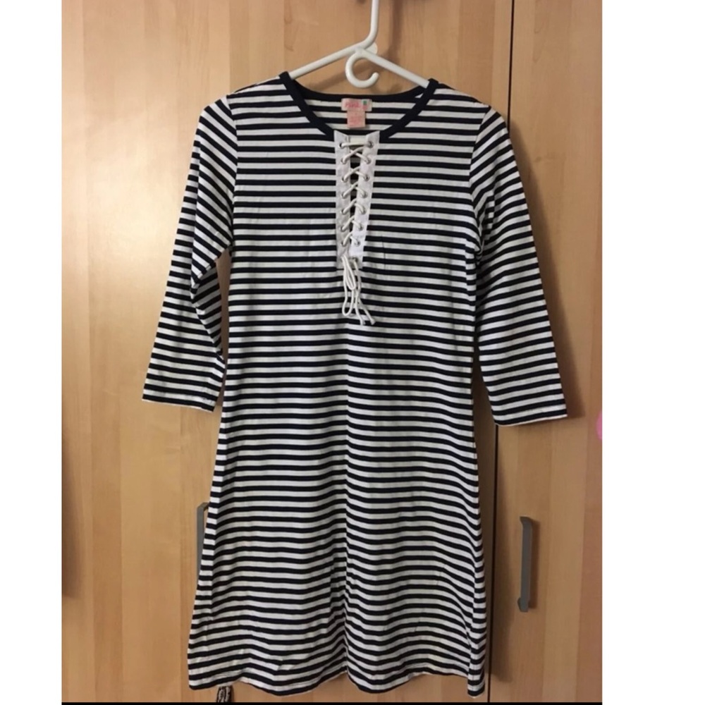 Cute navy & white striped dress